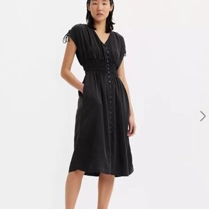 Elegant Black Button-Down Dress
